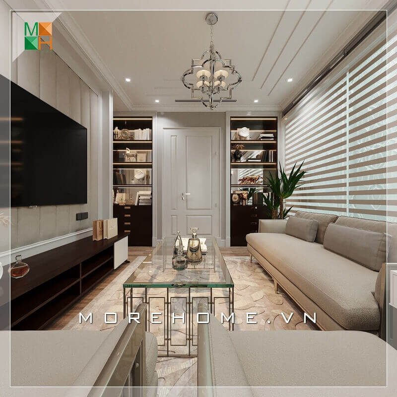 Morehome gợi ý cho bạn mẫu phòng khách mang âm hưởng độc đáo tạo nên một phong cách mới cho chung cư, nhà phố. Thiết kế khách chung cư
