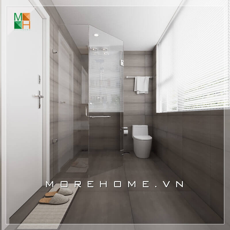 Mẫu phòng tắm chung cư bằng kính cường lực sang trọng tiện nghi. Mẫu thiết kế nội thất chung cư đẹp
