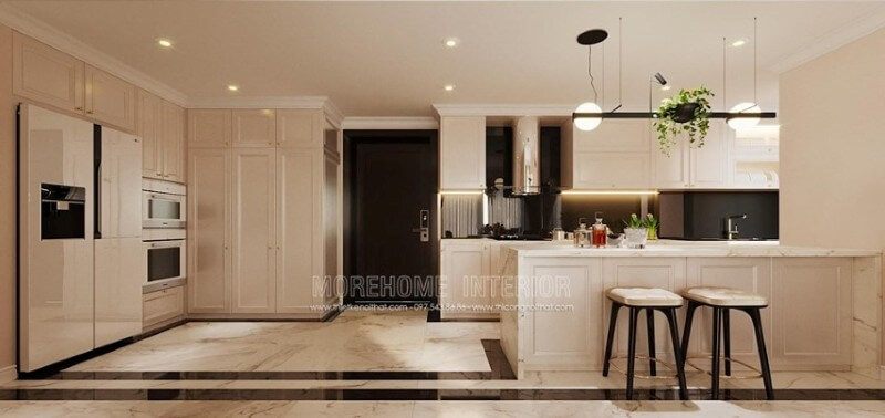 Thiết kế nội thất phòng bếp chung cư cao cấp