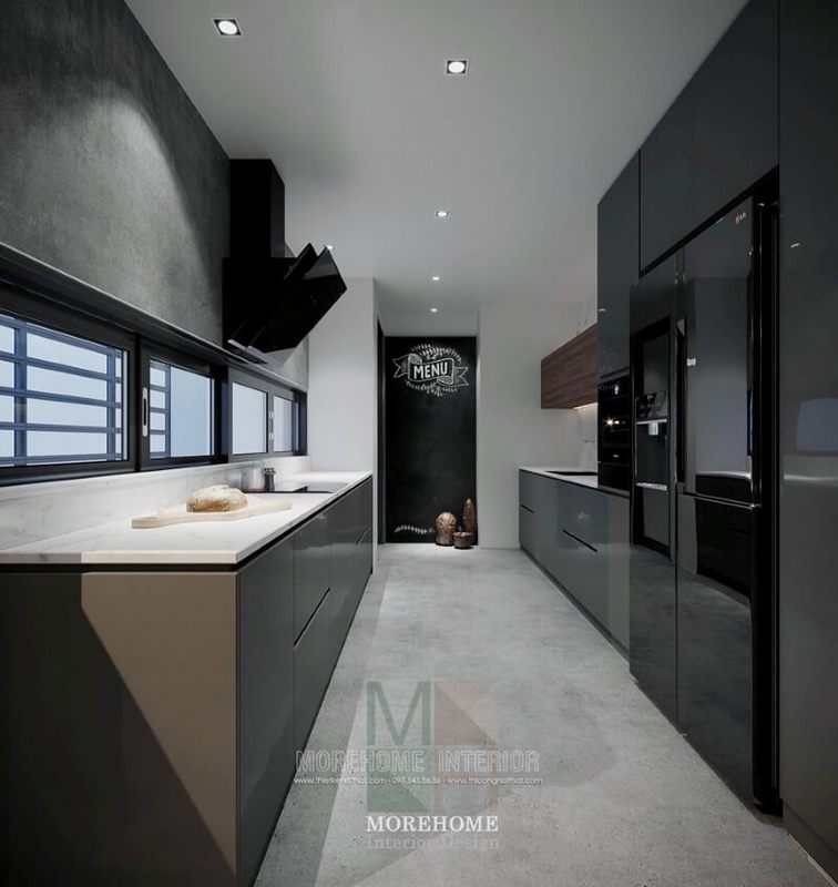 Thiết kế nội thất phòng bếp chung cư phong cách hiện đại