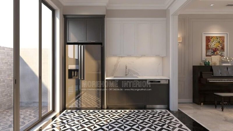 Trang trí nội thất phòng bếp chung cư phong cách hiện đại