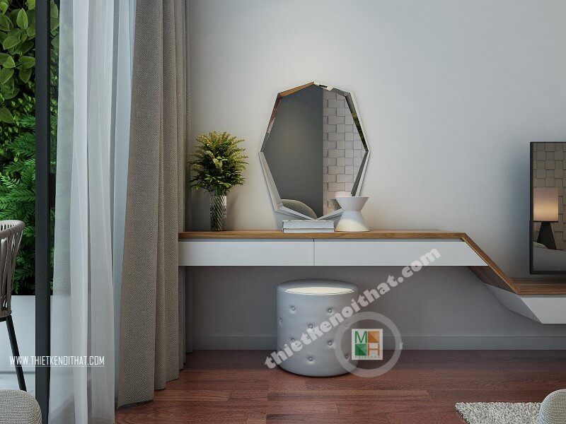 Mẫu giường trang trí phòng ngủ đẹp, hiện đại kết hợp bàn trang điểm sáng tạo mang đến sử sang trọng, tinh tế cho căn phòng ngủ cho bạn.