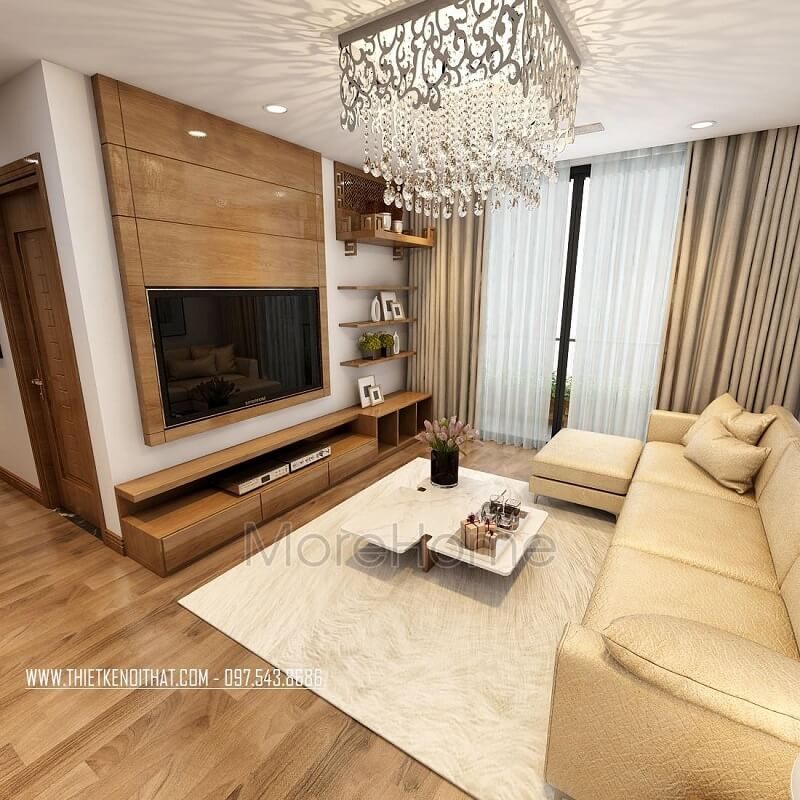 Mẫu bàn thờ gỗ cao cấp với vị trí treo góc tường phòng khách hợp lí nơi không gian tĩnh lặng