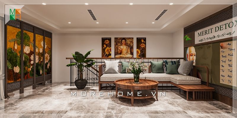 Sofa góc chữ L kiểu dáng hiện đại, gam màu nâu trầm ấm cúng tạo sự thoải mái trong quá trình sử dụng